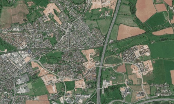 Satellite view of asset location