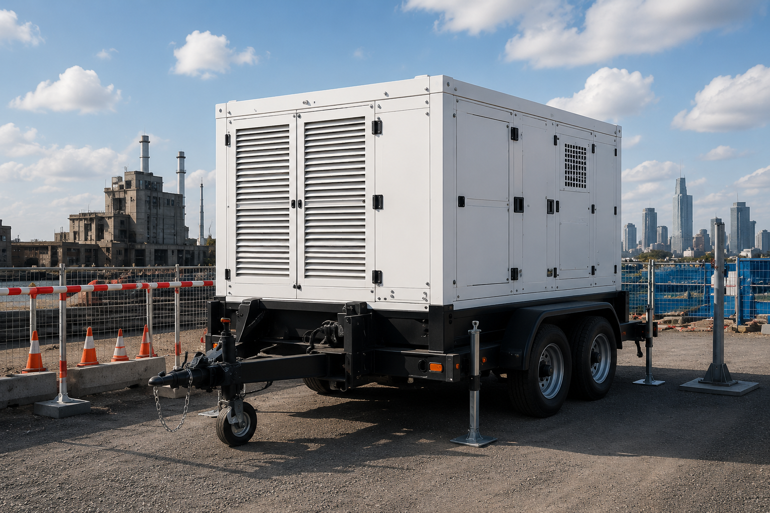 Mobile fuel cell deployment on construction site
